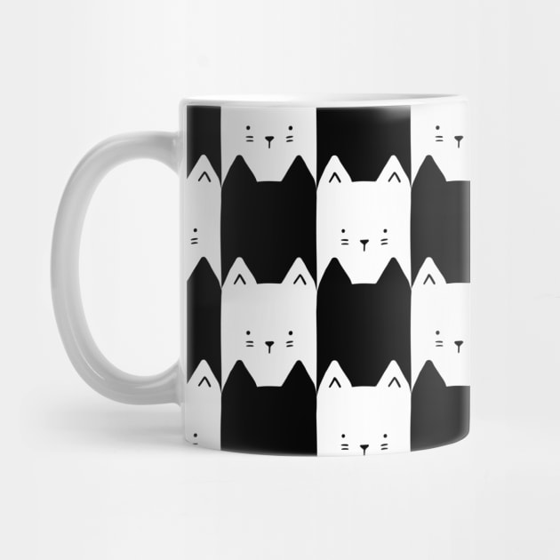 Black and White Checkerboard Cats by MidnightCoffee